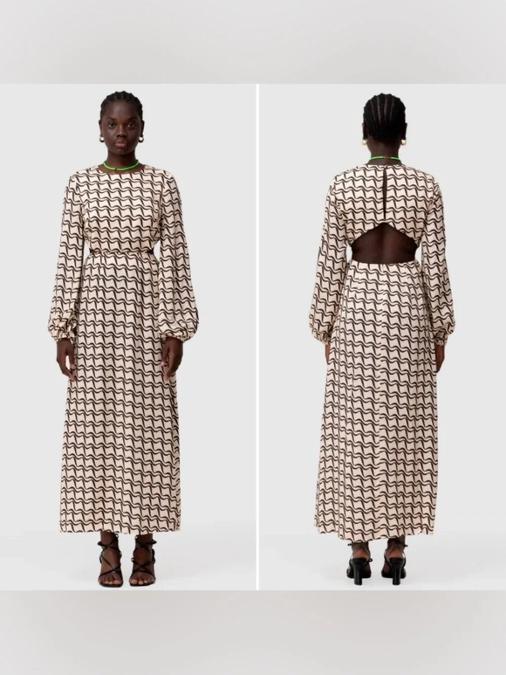 The Wolf Gang Free People Marrakesh Cut Out Maxi Dress Small Printed - Picture 1 of 12